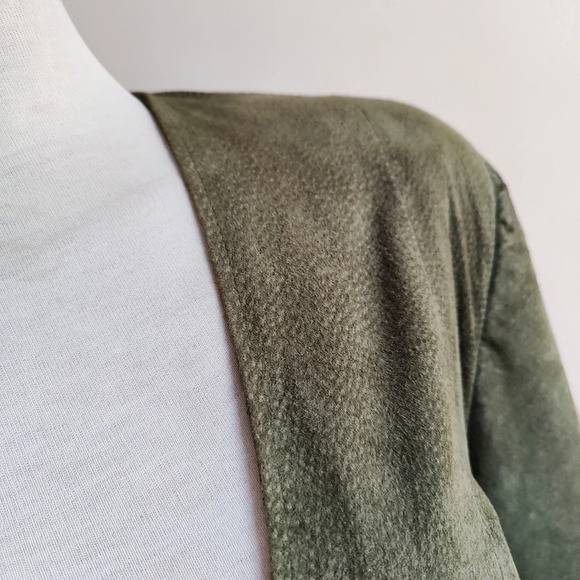 Vintage Deerskin Suede Skirt Set / Olive Green / Size 18 - Picture 2 of 11